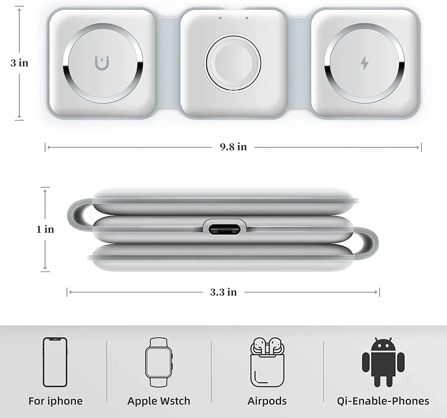 3 in 1 Foldable Magnetic Wireless Charging Station