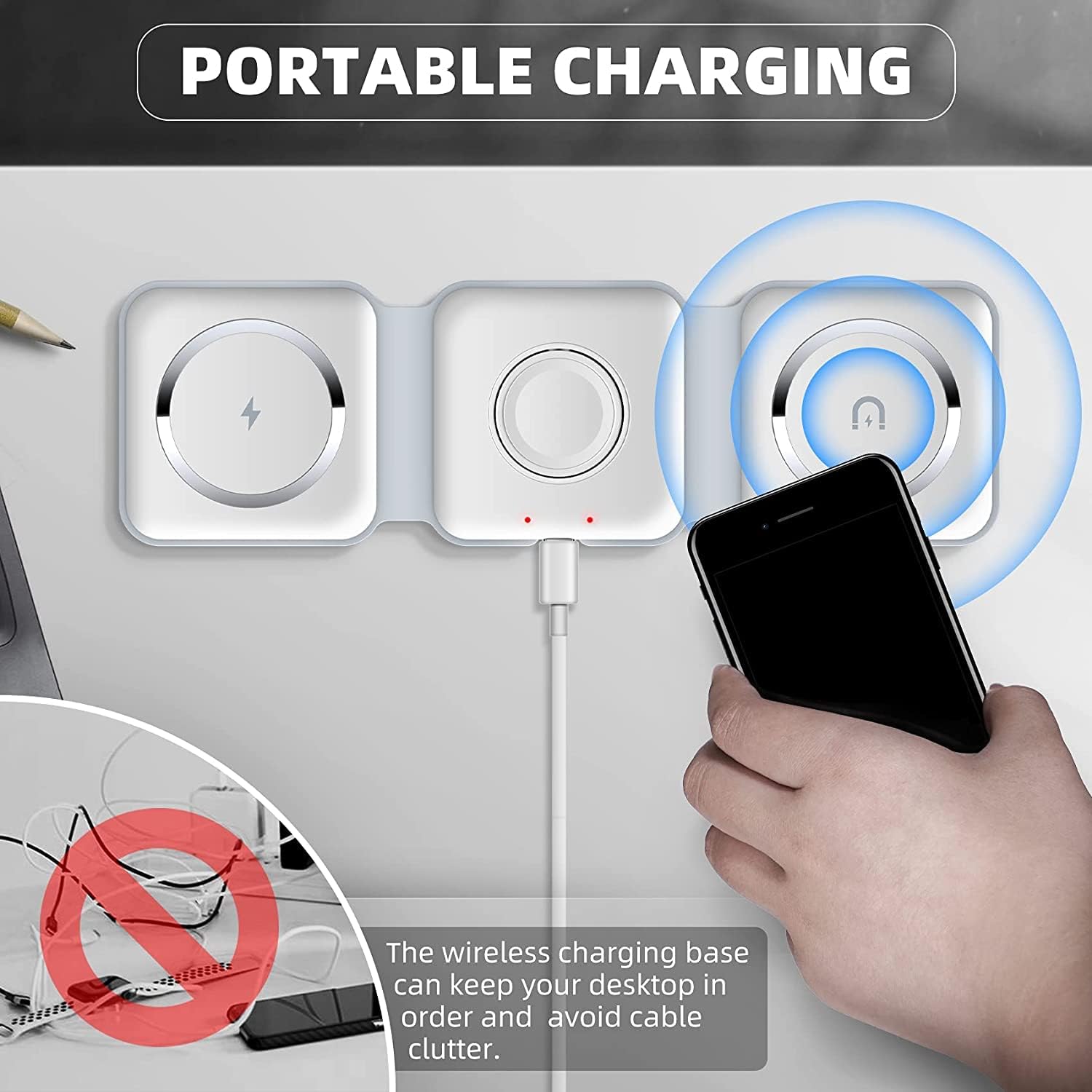 3 in 1 Foldable Magnetic Wireless Charging Station